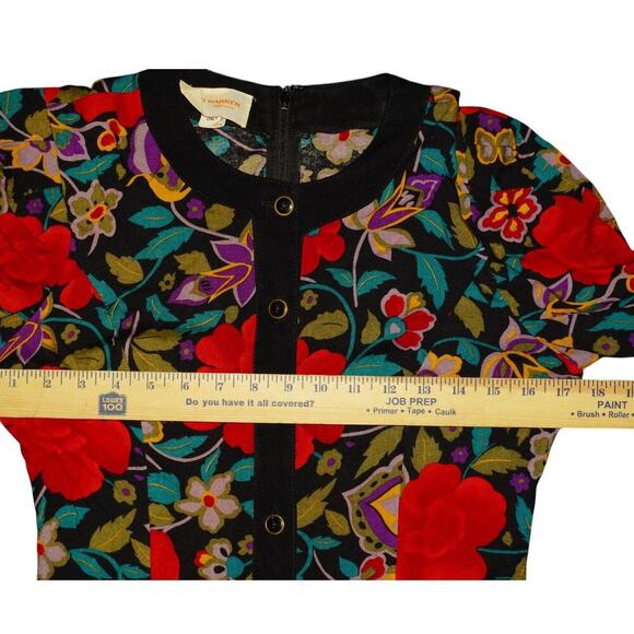 Vintage David Warren New York Floral Button-Up  Dress – Made in USA – Size 10 - Picture 11 of 12